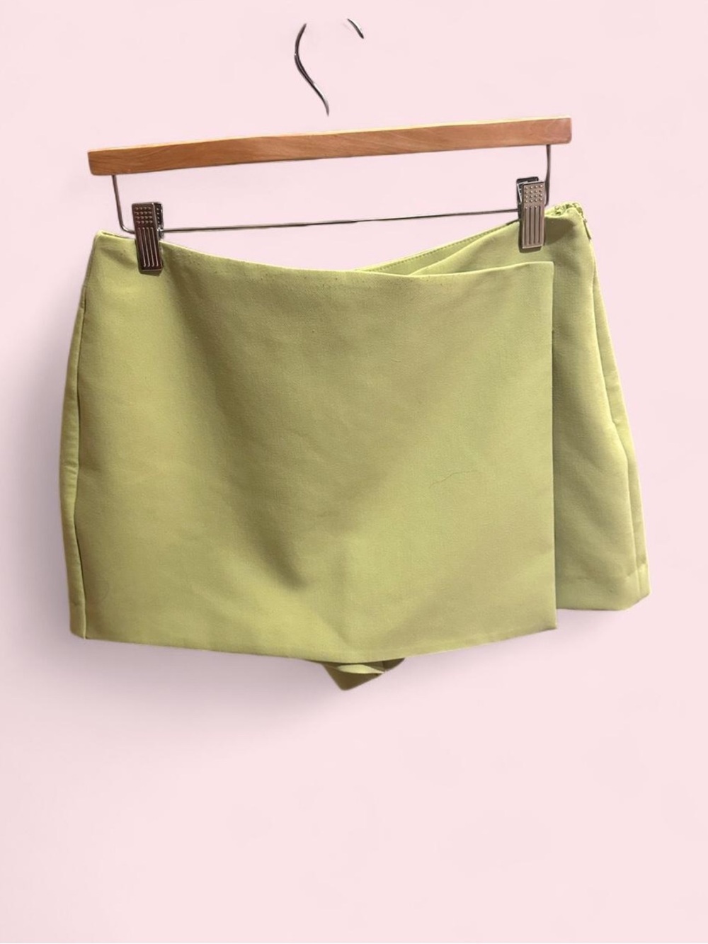 Zara Lime Green Wrap Skort (signs of wear at the top of skort)